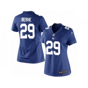 Women's Nike New York Giants #29 Nat Berhe Limited Royal Blue Team Color NFL Jersey