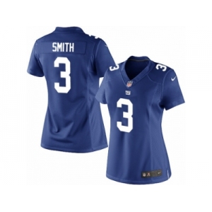 Women's Nike New York Giants #3 Geno Smith Limited Royal Blue Team Color NFL Jersey