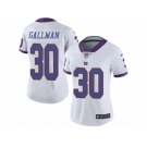 Women's Nike New York Giants #30 Wayne Gallman Limited White Rush NFL Jersey