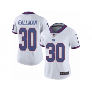 Women's Nike New York Giants #30 Wayne Gallman Limited White Rush NFL Jersey