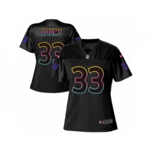 Women's Nike New York Giants #33 Andrew Adams Game Black Fashion NFL Jersey