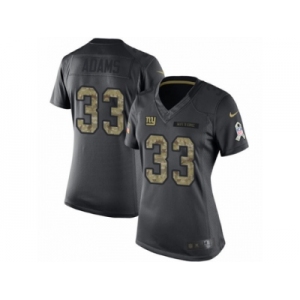 Women's Nike New York Giants #33 Andrew Adams Limited Black 2016 Salute to Service NFL Jersey