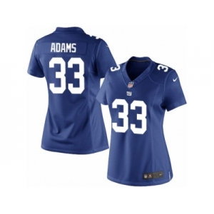 Women's Nike New York Giants #33 Andrew Adams Limited Royal Blue Team Color NFL Jersey