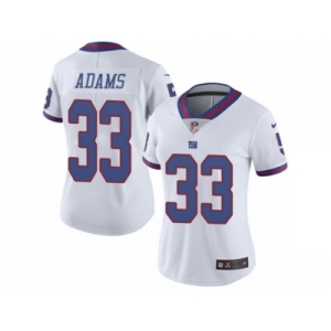 Women's Nike New York Giants #33 Andrew Adams Limited White Rush NFL Jersey