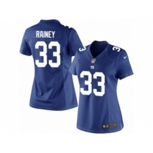 Women's Nike New York Giants #33 Bobby Rainey Limited Royal Blue Team Color NFL Jersey