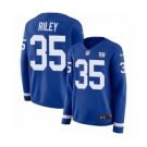 Women's Nike New York Giants #35 Curtis Riley Limited Royal Blue Therma Long Sleeve NFL Jersey