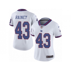 Women's Nike New York Giants #43 Bobby Rainey Limited White Rush NFL Jersey