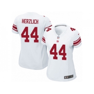 Women's Nike New York Giants #44 Mark Herzlich Game White NFL Jersey