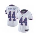 Women's Nike New York Giants #44 Mark Herzlich Limited White Rush NFL Jersey