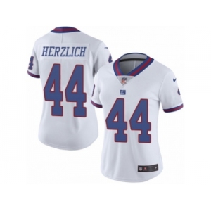 Women's Nike New York Giants #44 Mark Herzlich Limited White Rush NFL Jersey