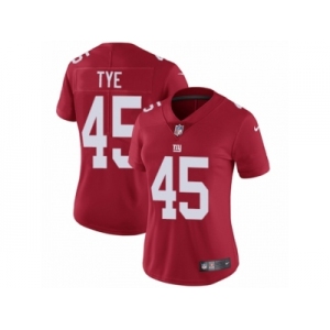 Women's Nike New York Giants #45 Will Tye Vapor Untouchable Limited Red Alternate NFL Jersey