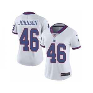 Women's Nike New York Giants #46 Will Johnson Limited White Rush NFL Jersey