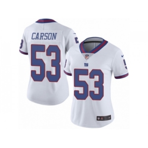 Women's Nike New York Giants #53 Harry Carson Limited White Rush NFL Jersey