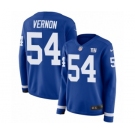 Women's Nike New York Giants #54 Olivier Vernon Limited Royal Blue Therma Long Sleeve NFL Jersey