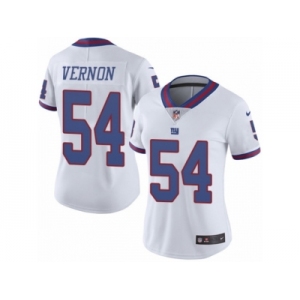 Women's Nike New York Giants #54 Olivier Vernon Limited White Rush NFL Jersey