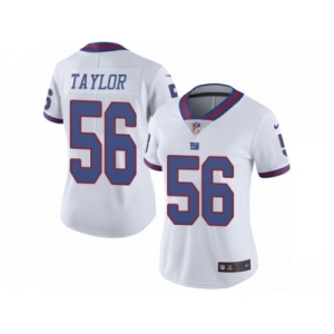 Women's Nike New York Giants #56 Lawrence Taylor Limited White Rush NFL Jersey