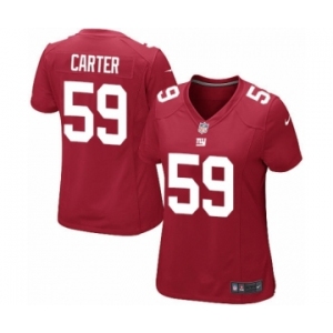 Women's Nike New York Giants #59 Lorenzo Carter Game Red Alternate NFL Jersey