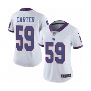 Women's Nike New York Giants #59 Lorenzo Carter Limited White Rush Vapor Untouchable NFL Jersey