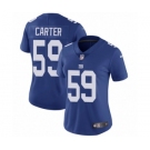 Women's Nike New York Giants #59 Lorenzo Carter Royal Blue Team Color Vapor Untouchable Elite Player NFL Jersey