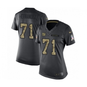 Women's Nike New York Giants #71 Will Hernandez Limited Black 2016 Salute to Service NFL Jersey