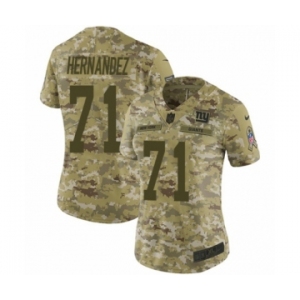 Women's Nike New York Giants #71 Will Hernandez Limited Camo 2018 Salute to Service NFL Jersey