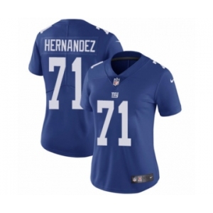 Women's Nike New York Giants #71 Will Hernandez Royal Blue Team Color Vapor Untouchable Elite Player NFL Jersey