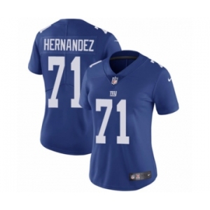 Women's Nike New York Giants #71 Will Hernandez Royal Blue Team Color Vapor Untouchable Limited Player NFL Jersey