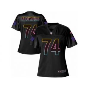 Women's Nike New York Giants #74 Ereck Flowers Game Black Fashion NFL Jersey