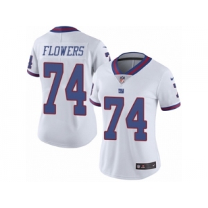 Women's Nike New York Giants #74 Ereck Flowers Limited White Rush NFL Jersey