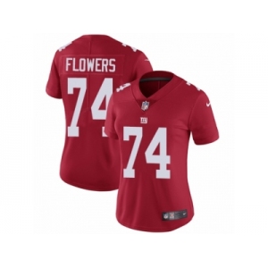 Women's Nike New York Giants #74 Ereck Flowers Vapor Untouchable Limited Red Alternate NFL Jersey