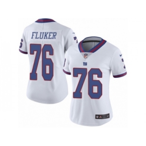 Women's Nike New York Giants #76 D.J. Fluker Limited White Rush NFL Jersey