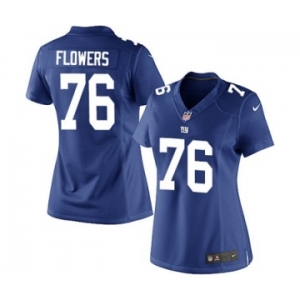 Women's Nike New York Giants #76 Ereck Flowers Royal Blue Team Color NFL Jersey