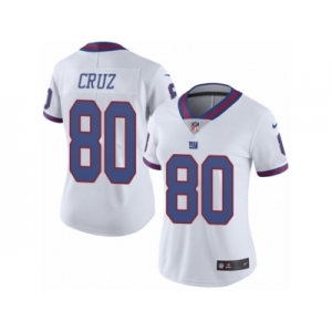 Women's Nike New York Giants #80 Victor Cruz Limited White Rush NFL Jersey