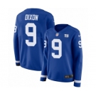 Women's Nike New York Giants #9 Riley Dixon Limited Royal Blue Therma Long Sleeve NFL Jersey