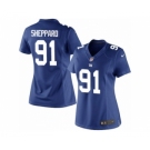 Women's Nike New York Giants #91 Kelvin Sheppard Limited Royal Blue Team Color NFL Jersey