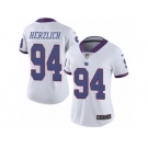 Women's Nike New York Giants #94 Mark Herzlich Limited White Rush NFL Jersey