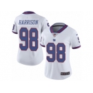 Women's Nike New York Giants #98 Damon Harrison Limited White Rush NFL Jersey