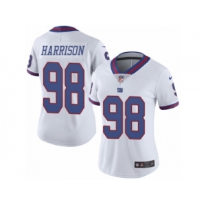 Women's Nike New York Giants #98 Damon Harrison Limited White Rush NFL Jersey