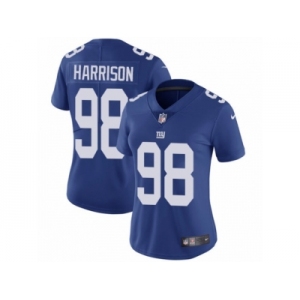 Women's Nike New York Giants #98 Damon Harrison Vapor Untouchable Limited Royal Blue Team Color NFL Jersey