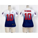 nike women nfl jerseys new york giants #10 eli manning white-blue[nike drift fashion][second version]