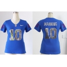 nike women nfl jerseys new york giants #10 manning blue[刺绣亮片]