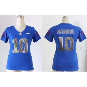 nike women nfl jerseys new york giants #10 manning blue[刺绣亮片]