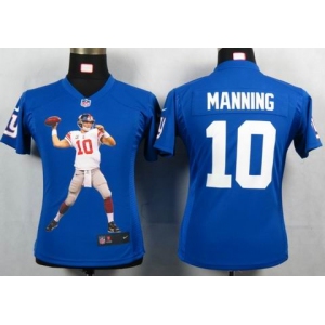 nike women nfl jerseys new york giants #10 manning blue[portrait fashion]