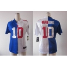 nike women nfl jerseys new york giants #10 manning white-blue[Elite split]