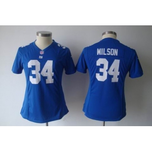 nike women nfl jerseys new york giants #34 wilson blue[nike]