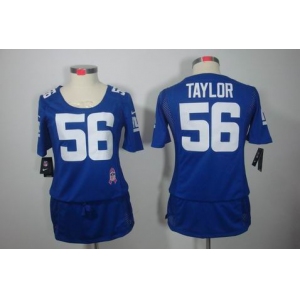 nike women nfl jerseys new york giants #56 taylor blue[breast cancer awareness]