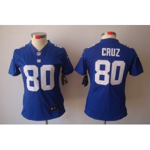 nike women nfl jerseys new york giants #80 cruz blue[nike limited]