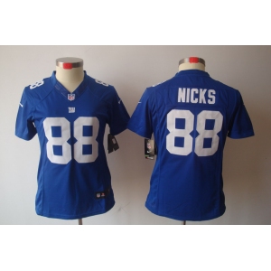 nike women nfl jerseys new york giants #88 nicks blue[nike limited]