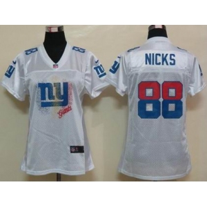 nike women nfl jerseys new york giants #88 nicks white[2012 fem fan]