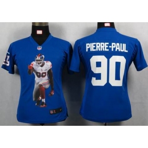 nike women nfl jerseys new york giants #90 pierre-paul blue[portrait fashion]